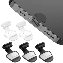 2/4/6/pcs Phone Charger Dock Dust Plug Stopper Cap Cover Charging Port Anti-Lost Dust Plug for iPhone/Micro/Type-C Mobile Phones