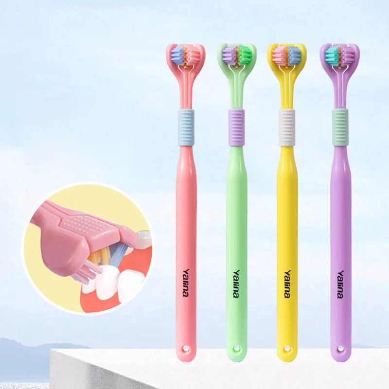 Three Sided Soft Hair Tooth Toothbrush Adult Toothbrush Ultra Fine Soft Bristle Oral Care Safety Teeth Brush for Oral Health