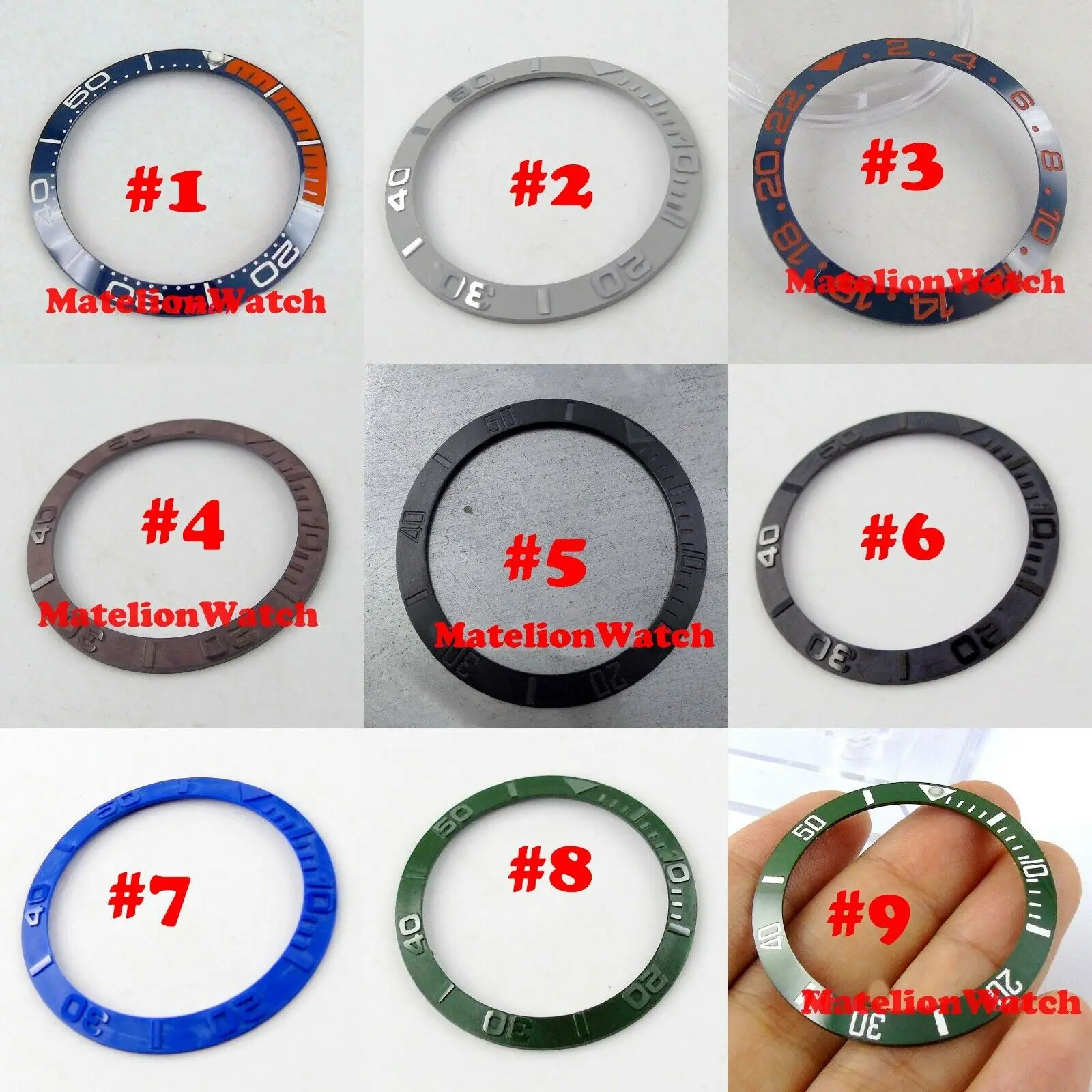 

38mm Ceramic Watch Bezel Insert Fit For 40mm SUB Watch Case Men's Watch Parts