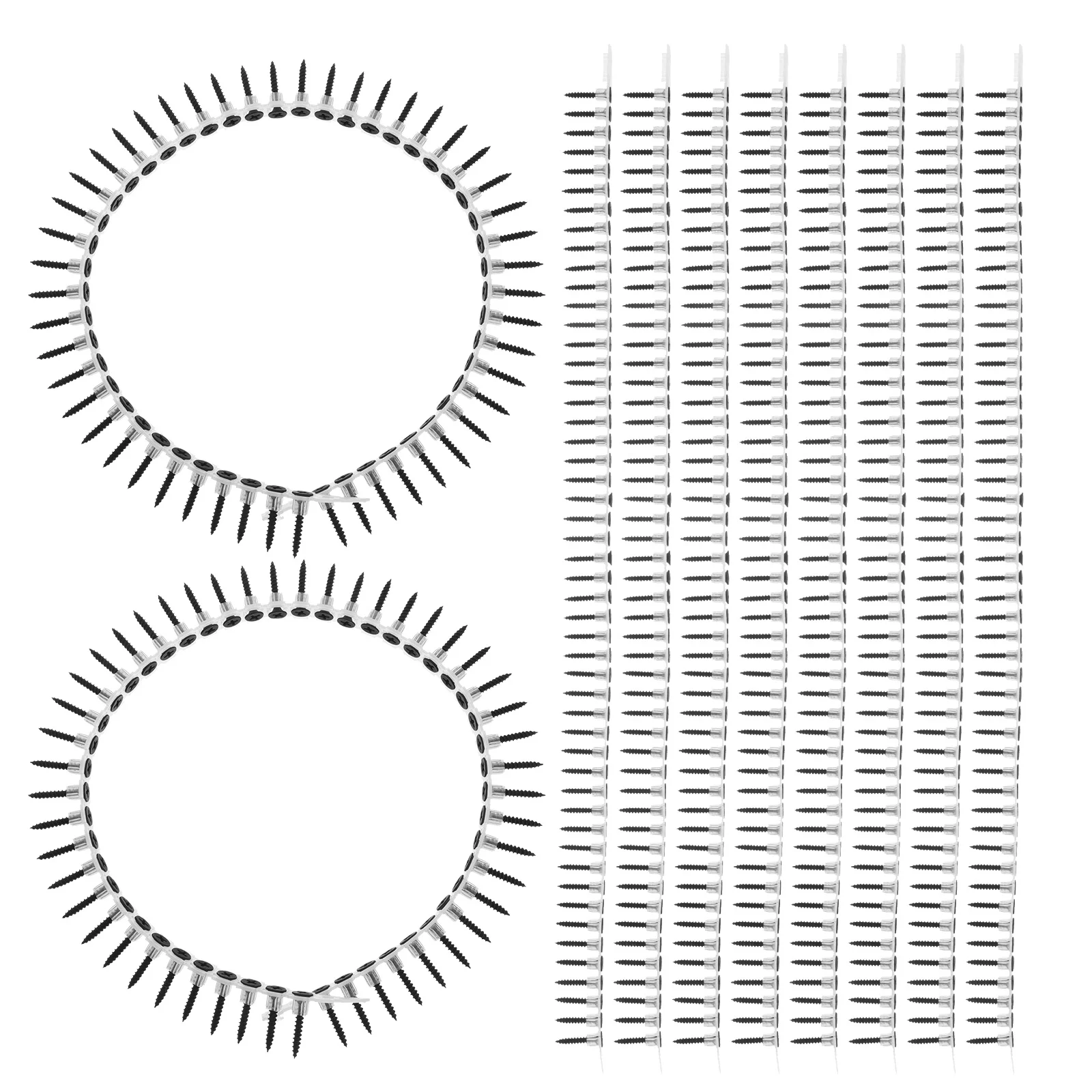 

1000Pcs Plastic Collated Drywall Screws Heavy Duty Self Tapping Screws for Woodworking Renovation Picture Hanging Wall Anchors