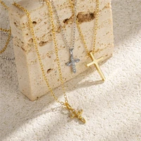 Aide 925 Sterling Silver Necklaces Charms for Women Crystal Cross Clavicle Collar Chain Simple Choker Necklace Accessories Gift - Image 4