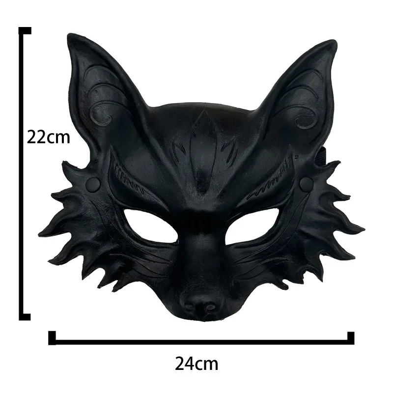 1 pz/set maschera di volpe di Halloween in pelle PU animale accessorio per costume da festa design animale realistico arredamento festivo