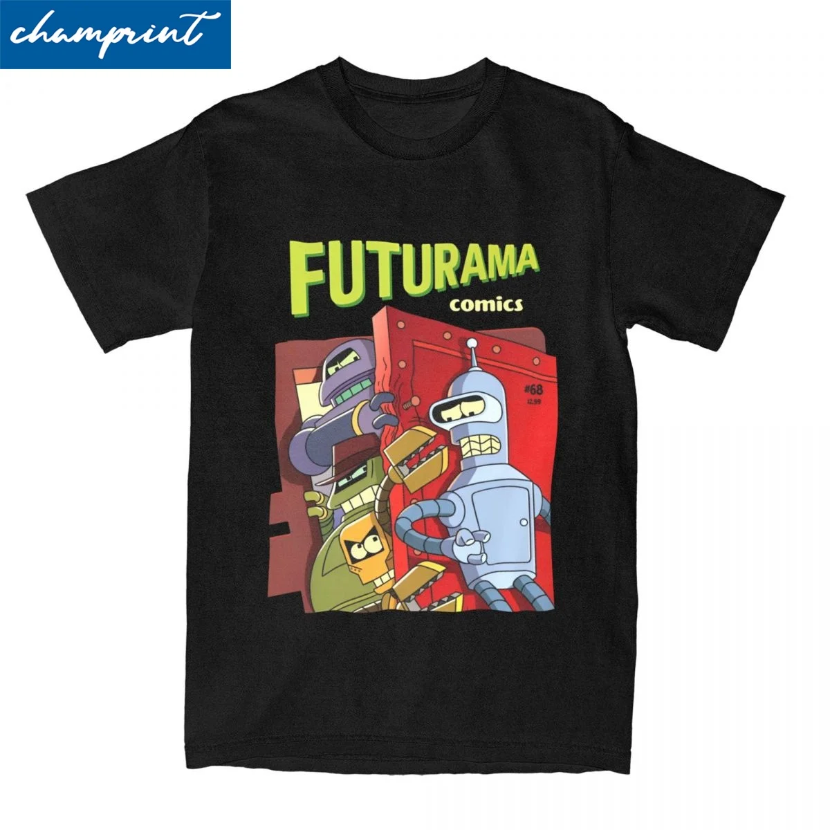 Camisetas de cómics Futuramas para hombre y mujer, camisetas 100% de algodón, camisetas novedosas de manga corta con cuello redondo, camiseta 4XL 5XL 6XL