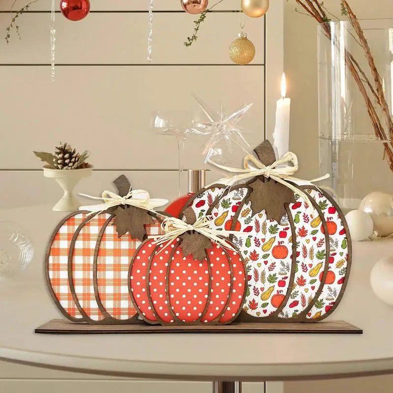 Pumpkin Table Decor Decorative Fall Tray Decor Fall Table Decorations Wooden Fall Table Centerpieces Autumn Table Signs For Home