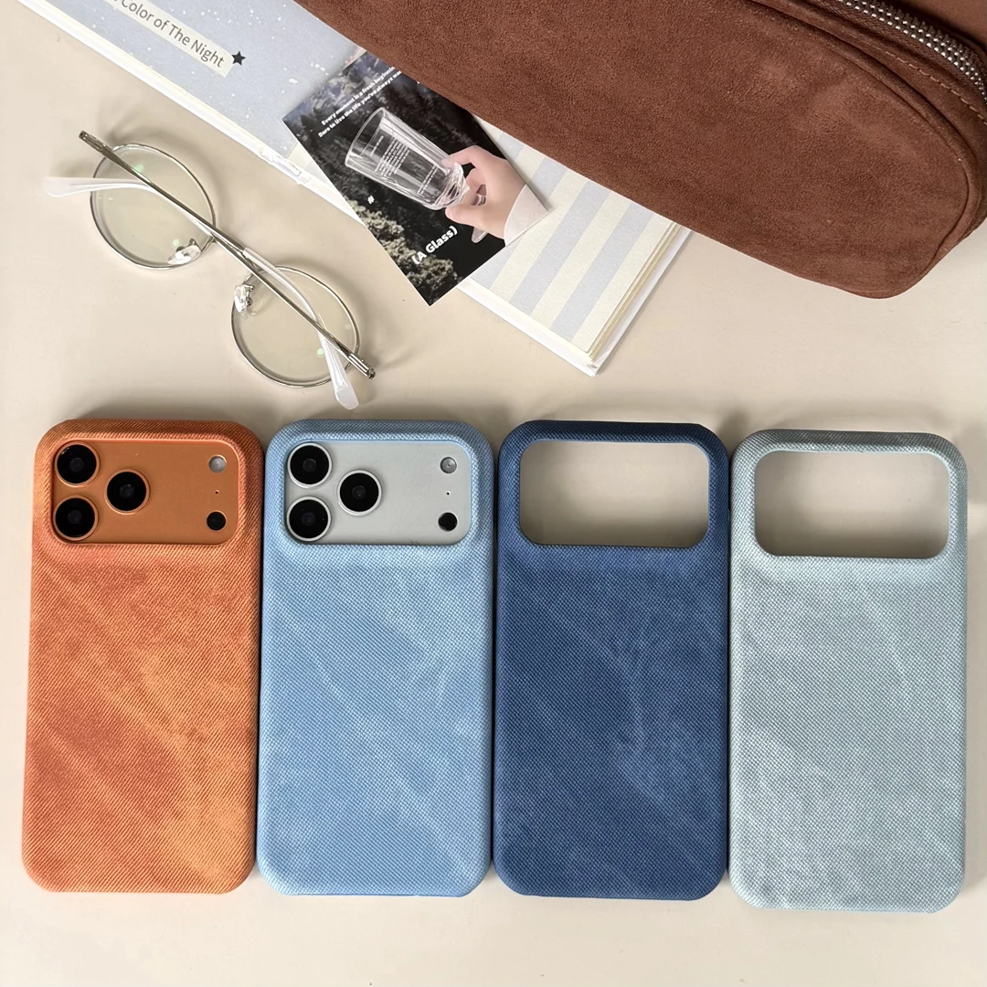 

New Trendy Fashion Durable Jeans Denim Case For iPhone 11,12,13,14,15 Pro,16 Plus,17 Air,17 Pro Max Shockproof Funda Phone Cover