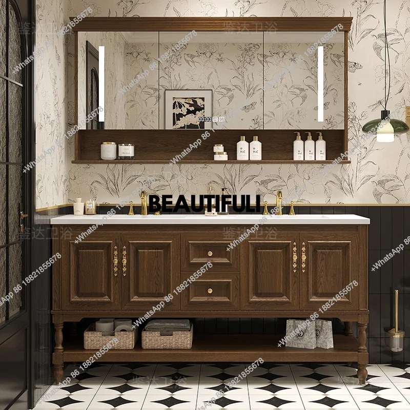 B567 Luxury Modern Orgnizer Bathroom Cabinet Drawers Doors Standing Restroom Home Cabinets Toilet Mirror Mobile Bagno Furniture