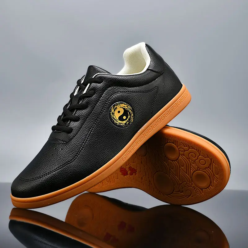 نمط جديد من الجلد أحذية تاي تشي للنساء والرجال أحذية الكونغ فو منخفضة الأعلى أحذية فنون الدفاع عن النفس الصينية التقليدية أحذية رياضية في الهواء الطلق #4