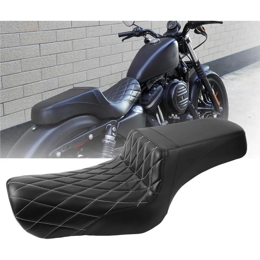 TwoUp Seat Driver+Passenger Seat Cushion Stepped Type For HarleyDavidson Sportster Iron XL883 XL1200 20042006 (20102022) Half D