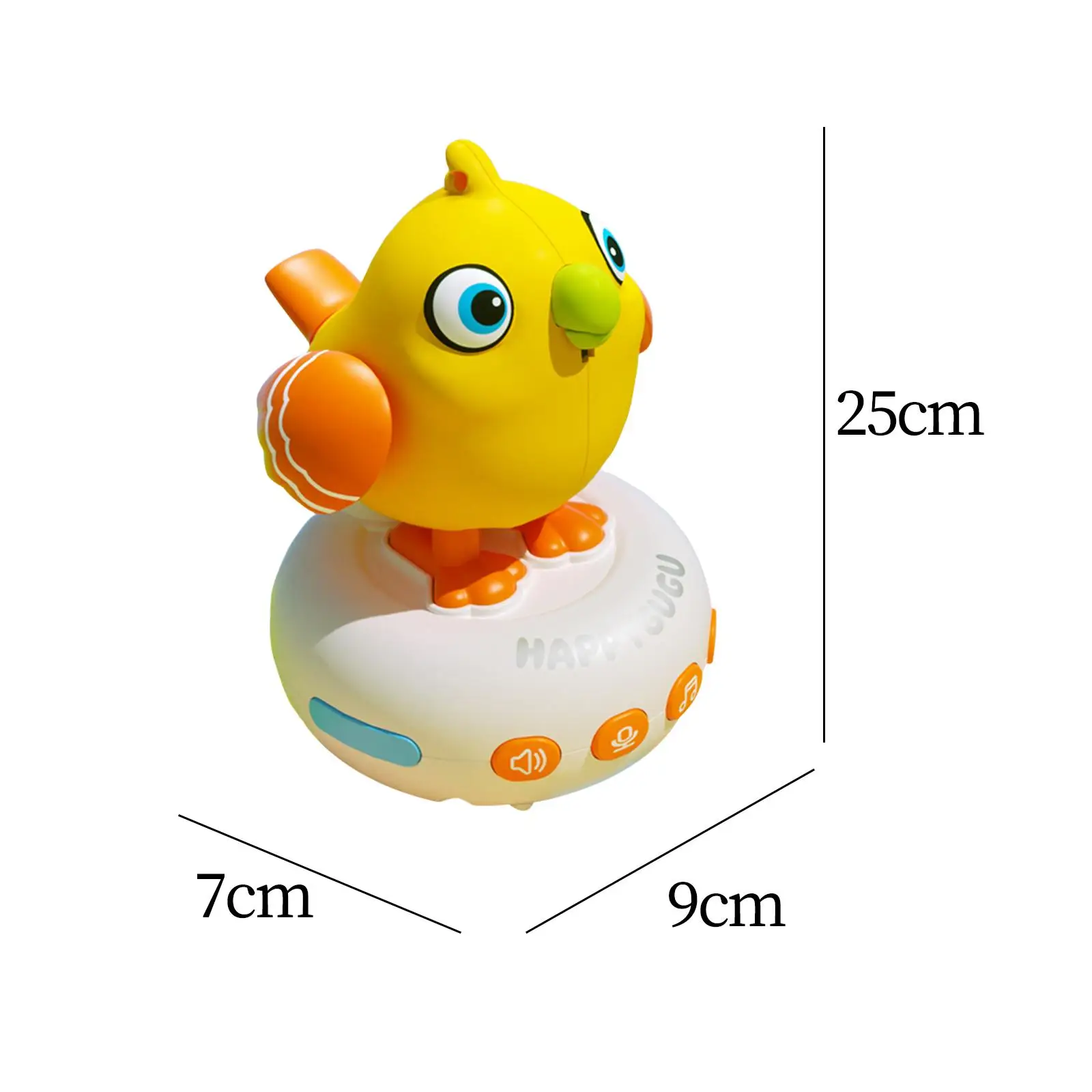 Crianças relógio de pássaro musical brinquedo de pássaro falando, versátil, com música, brinquedo de relógio de pássaro de animal de estimação elétrico de desenho animado para presente de crianças