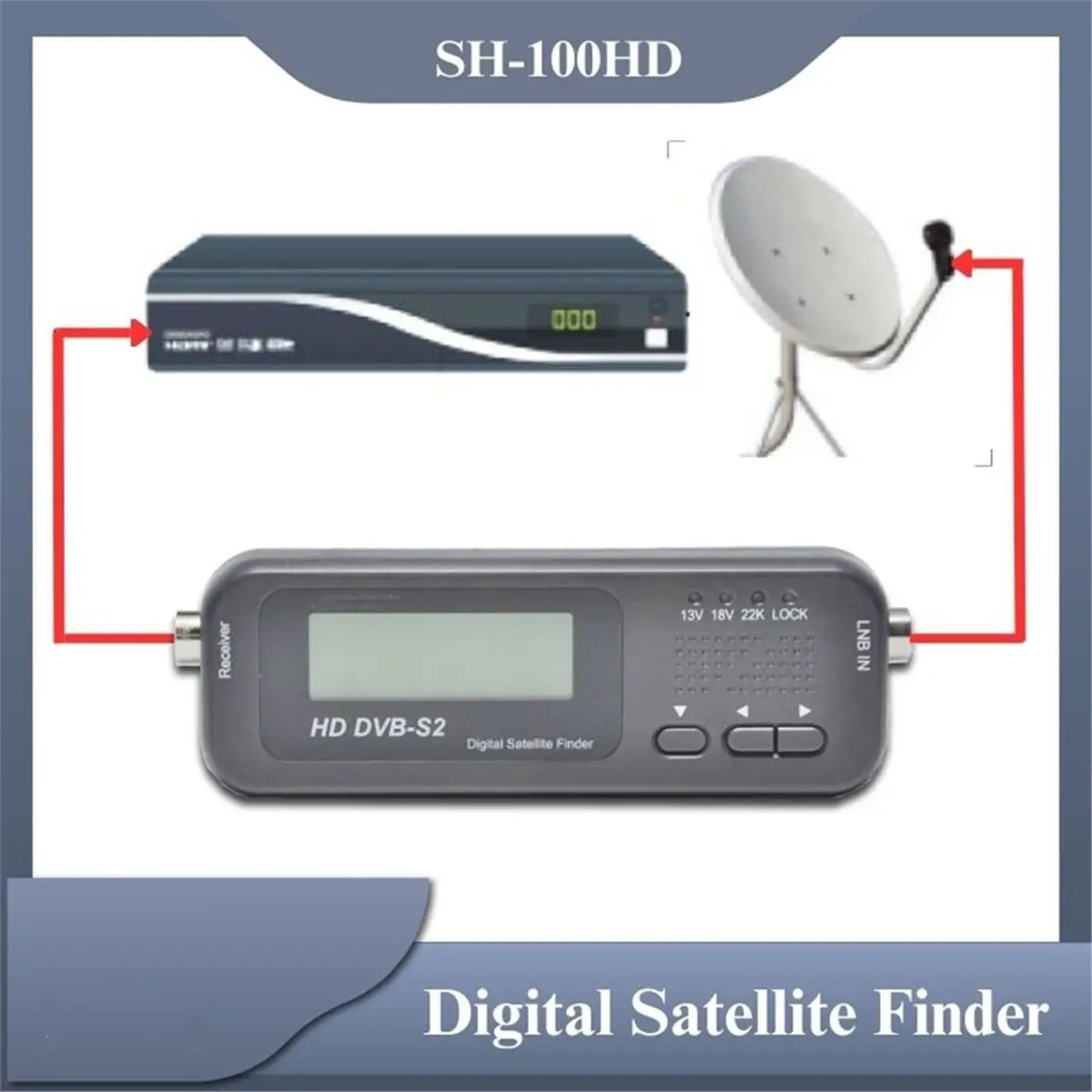 2026 New Signal Finder -100HD DVB S Digital Portable Satelite Finder Meters Programs