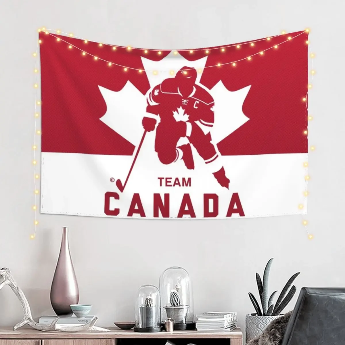 TEAM CANADA HOCKEY DESIGN, BY SUBGIRL Tapestry Cute Decor Aesthetic Room Decorations Tapestry