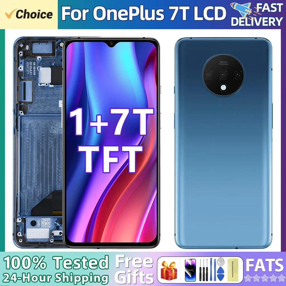 High Quality TFT LCD For Oneplus 7T LCD DisplayTouch Screen Digitizer Assembly With Frame LCD Screen For One Plus 7T 1+7T Screen