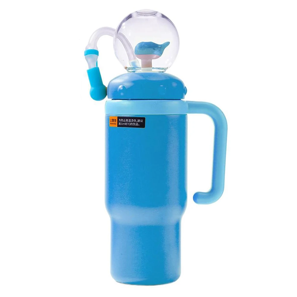 كوب نافورة الحوت من الفولاذ المقاوم للصدأ سعة 24 أونصة للأطفال والمراهقين والكبار