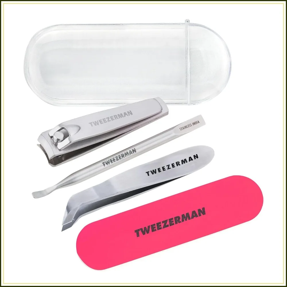 Mini Neon Nail Rescue Kit: Precision Clipper, Cuticle Nipper, Pusher & File Set