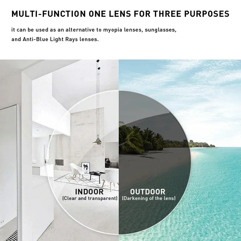 

Photochromic Progressive Lens Grey Color and Brown Color Transition Optical Lens for Myopia Prescription