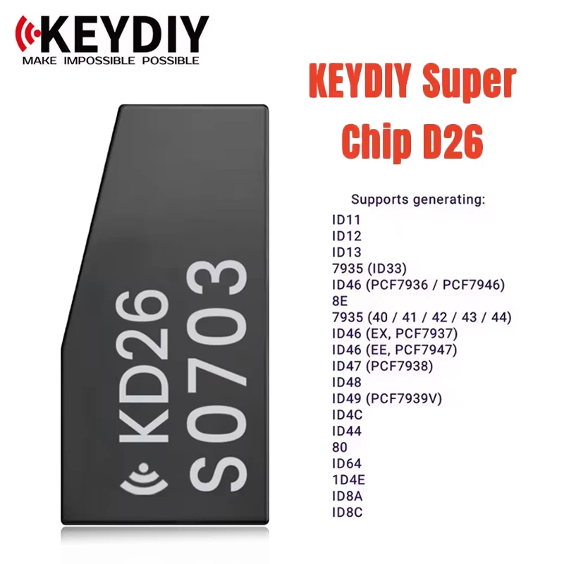 KEYDIY KD Super Chip D26 Transponder Chip Support 96 Bit 48 Clone PCF7935 PCF7936 ID33 ID46 ID8E ID8A ID8C For KDX2 KD-MAX KD-X4