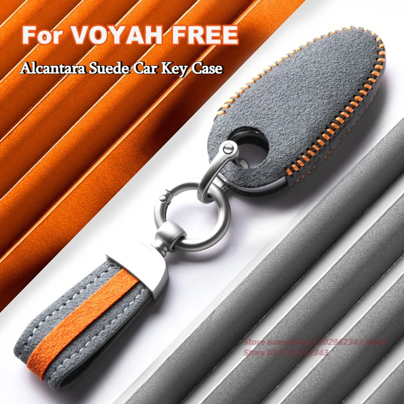 

For VOYAH DREAM FREE 318 Suede Car Key Case Cover Protective Shell Bag Keychain Car Interior Modified Accessories