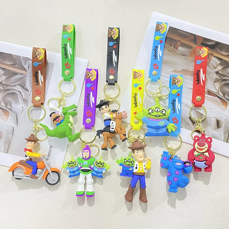 

New model Keychain Woody Jessie Buzz Lightyear PVC Figures Birthday Cake Bag Decoration Toy