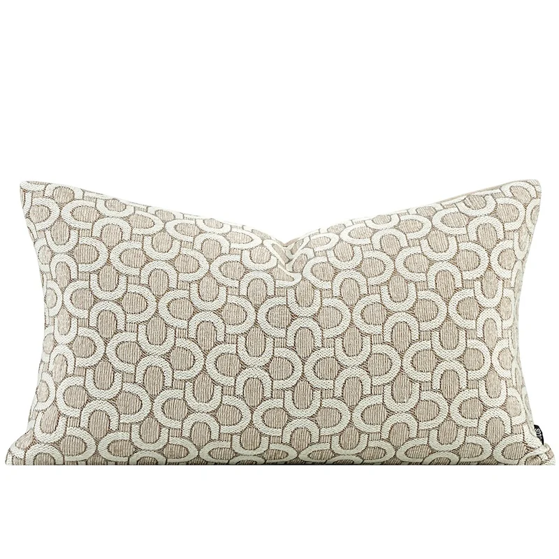 Luxury Chain Pillows Soft Ivory Cushion Case Modern Art Square Decorative Pillow Cover For Sofa Chair Home Decorations