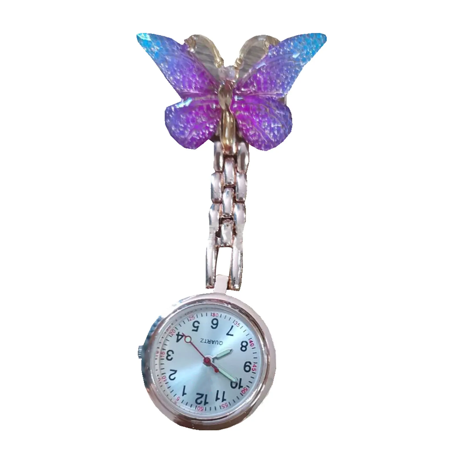 Butterfly Nurse Pocket Watch, Quartz Watch, Pendurado Relógio, Nurse Accessories, Fashion Watches for Graduation Gift