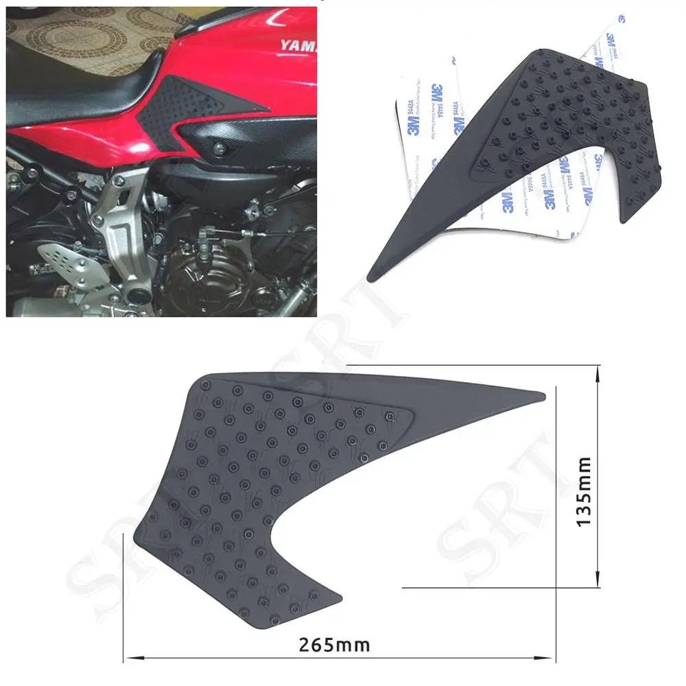 Fit for Yamaha FZ MT 07 FZ07 FZ-07 Motorcycle Accessories Tank Anti slip side sticker Pad Decal gasket MT07 MT-07  2013-2017