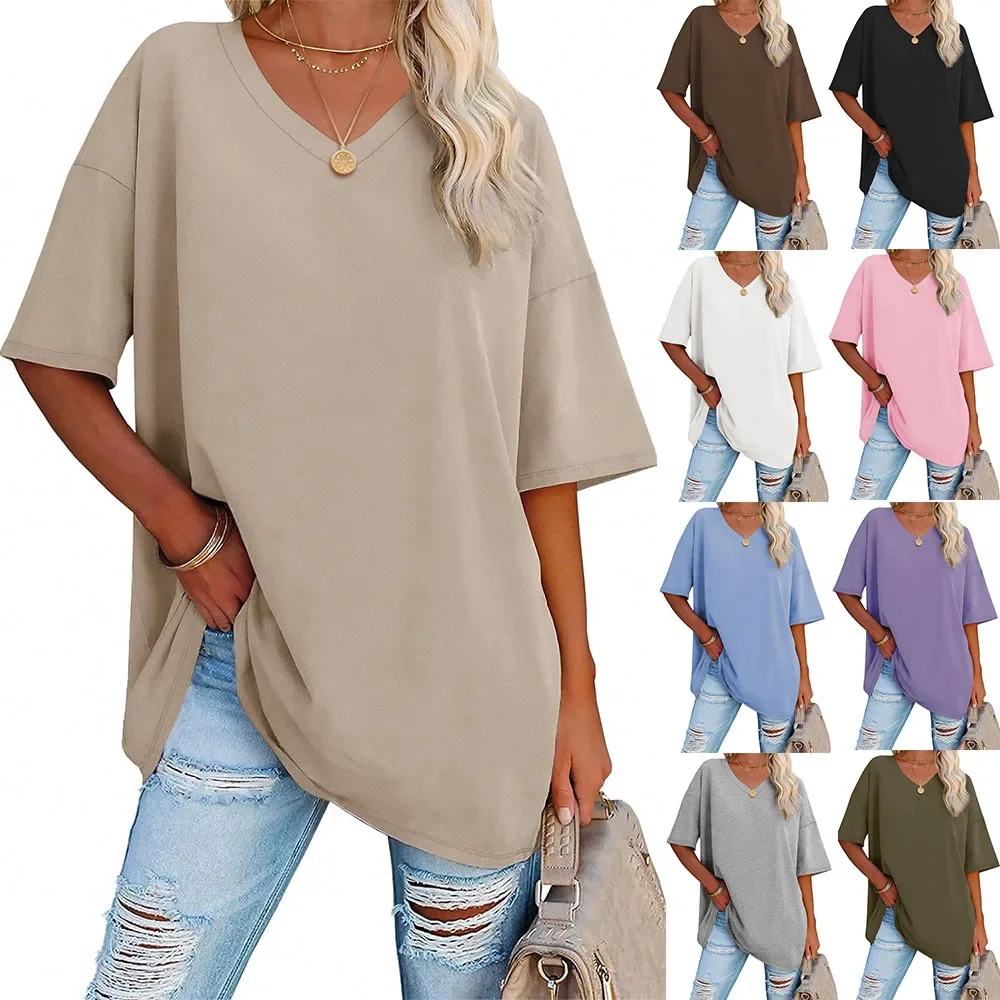 

Solid Casual Loose Blouses For Women Fashion Summer Vintage Women's Oversized Shirts And Blouses Elegant Youth Female Tops