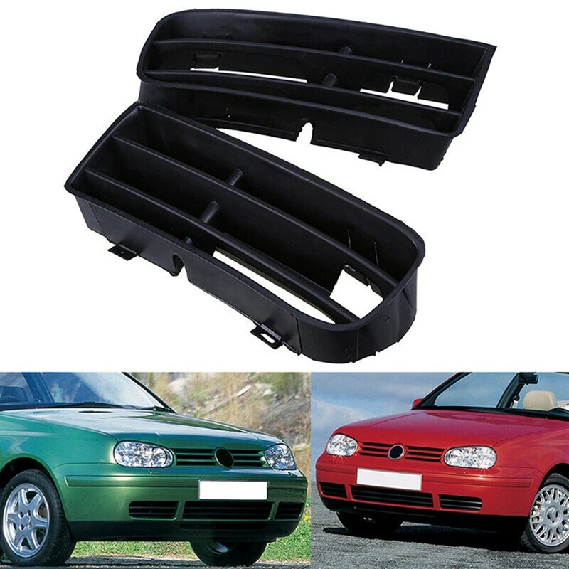 1 Pair Lower Grill Fog Light Grille Fog Light Frame Black ABS For Volkswagen Golf Variant 4 Motion 98-06 1J0853665B 1J0853666E