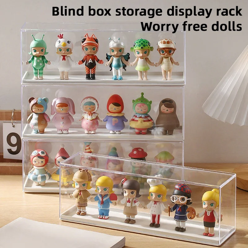 Blind Box Handmade Display Stand Double layered Staircase, Toy Car Accessories, Doll Gift Storage Box Transparent Dustproof
