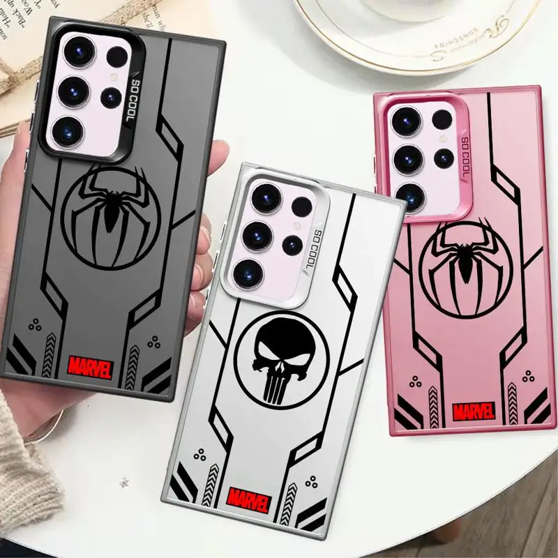 phone case for Samsung Galaxy s23 fe s20 s21 s24 ultra 20 s22 plus s24fe fundas hard shell couvres Marvel Badge Logo Punisher