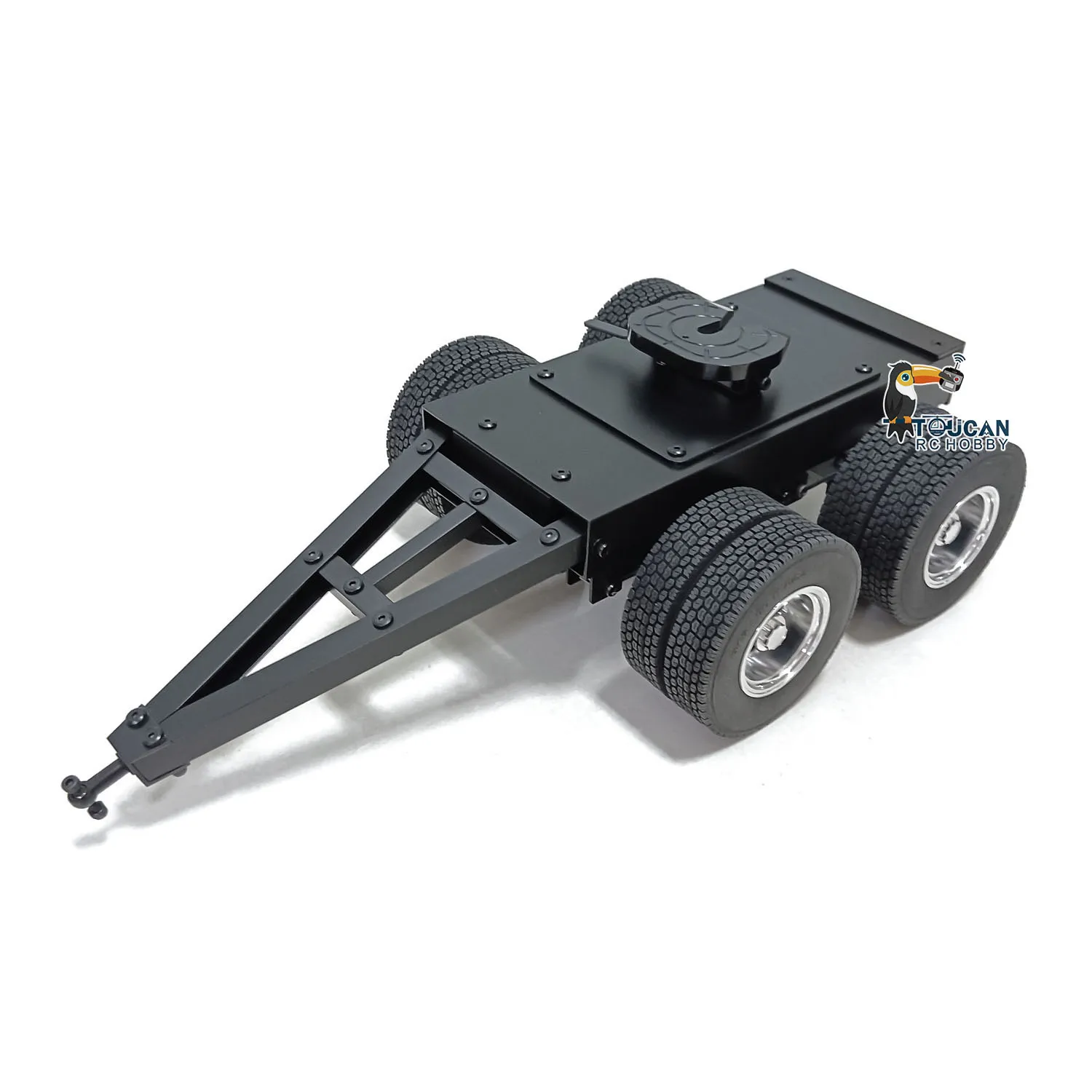 Whl 1/14 rc reboque de metal 2 eixos tração peça de reposição para lesu caminhões de controle remoto carros de construção modelos diy brinquedos th23124