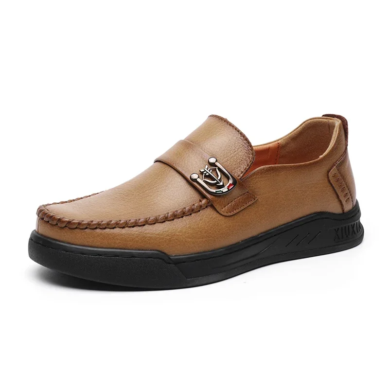 

New men's casual leather shoes, wear comfortable driving loafers, fashion trend brands, men's comfortable slip-on flats