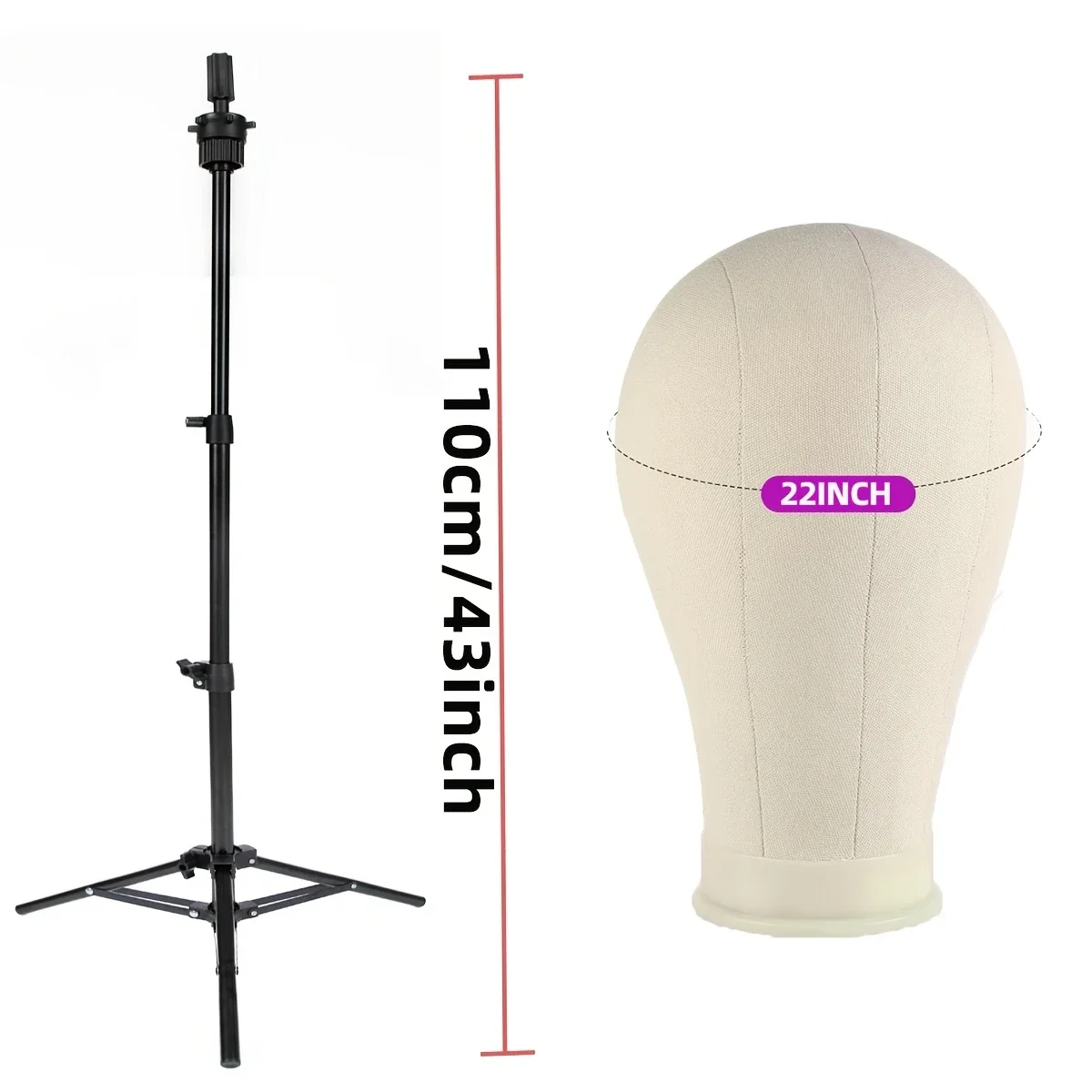 Professional Mannequin Head Set with Adjustable Wig Stand