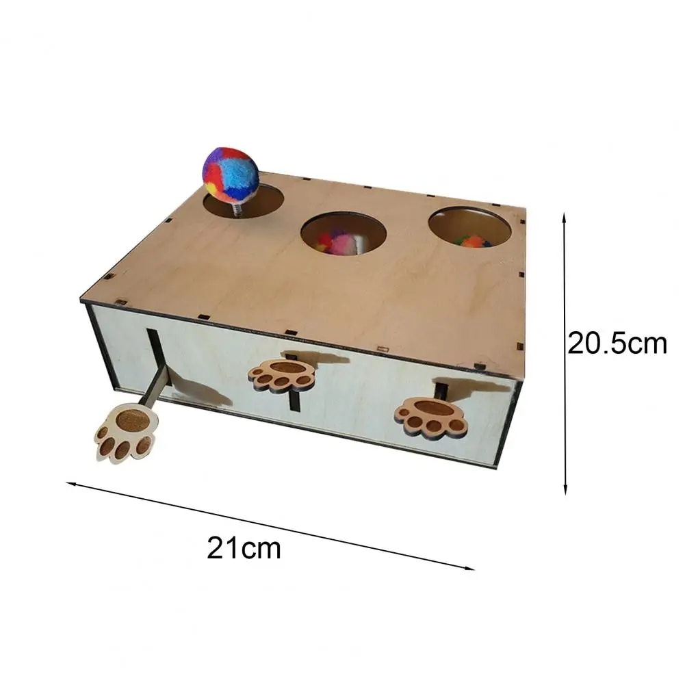 Interactive Cat Whack-a-Mole Toy Wood Kitten Catch Mice Game Safe Cat Toy with Soft Fur Ball Catnip Infused Toy Pet Accessoreis