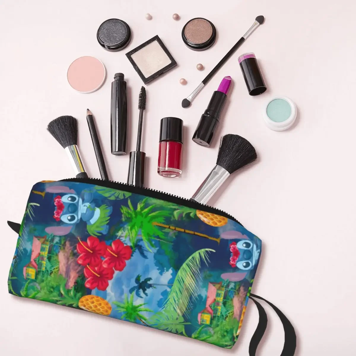 Lilo & Stich Large Makeup Bag Beauty Pouch Travel Cosmetic Bags Lilo And Stitch Organizer for Unisex image 3
