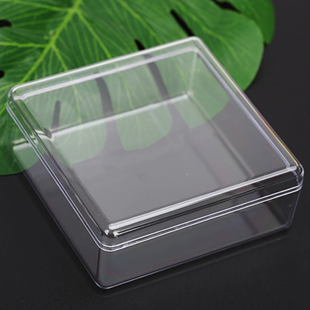 1/2/4Pcs Small Clear Storage Boxs Acrylic Square Candy Dragee Box Jewelry Container Nail Screws Containers Storage