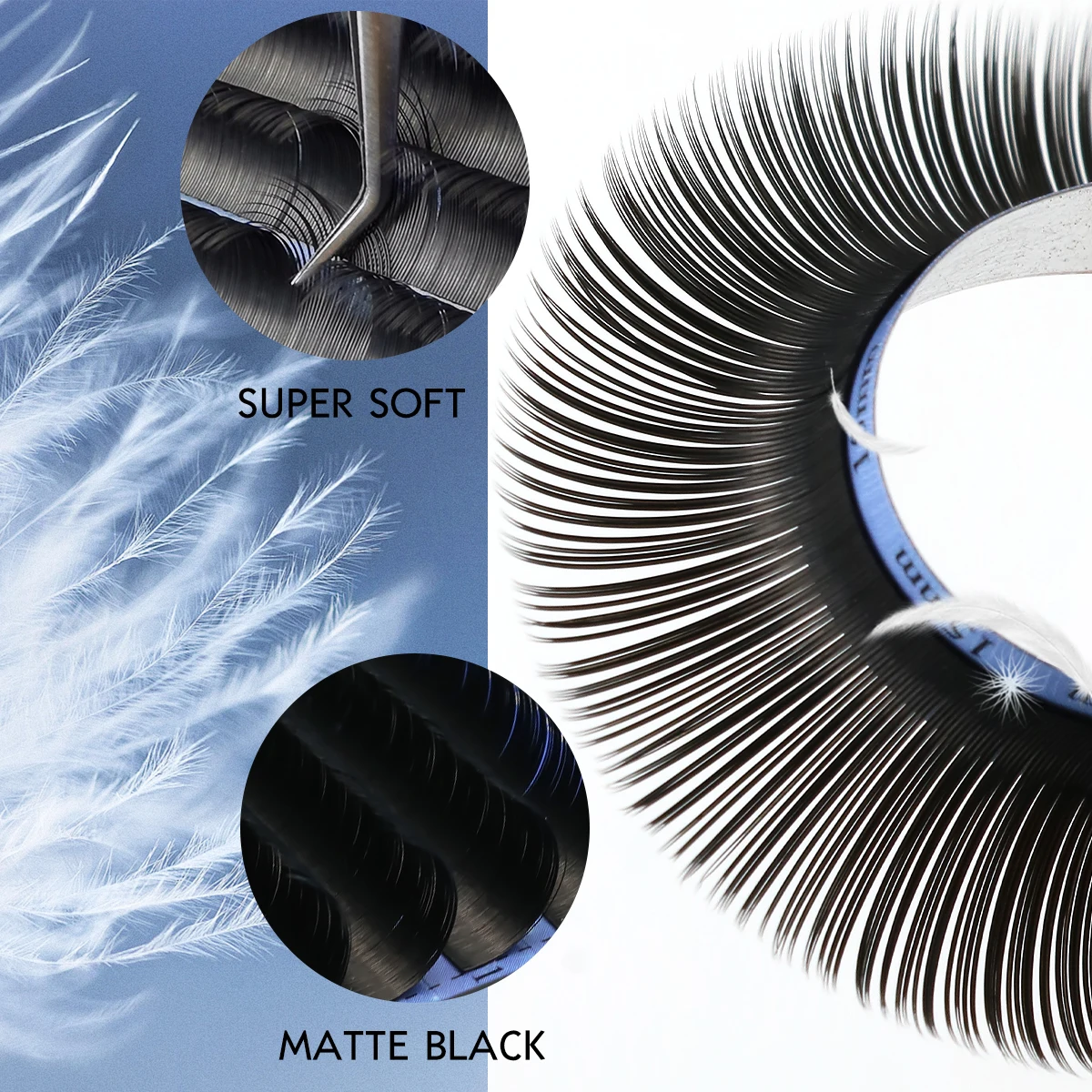 Lashonly Ellipse Ciglia piatte Ciglia opache super scure Punte divise Estensione ciglia naturali delicata Visone finto Ciglia morbide per la bellezza degli occhi