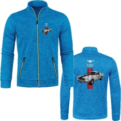 Sudaderas con cremallera para hombre, chándal de lana, Ford Mustang, 50 años, logotipo de coche clásico, Jersey de punto, ropa deportiva