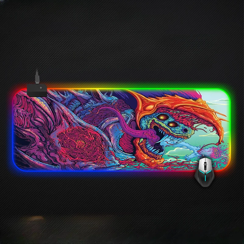 

Большой игровой коврик для мыши с RGB-подсветкой, аксессуары для игр в виде китайского дракона, компьютерная клавиатура с HD-рисунком, игровой коврик для мыши XXL, Настольный коврик для ПК и ноутбука