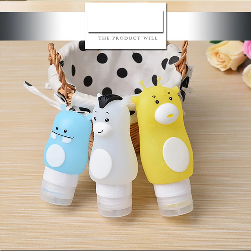 50/70/90 مللي المحمولة لطيف إعادة الملء زجاجة السفر سيليكون زجاجات فارغة شامبو استحمام ضغط الحاويات ماكياج أداة