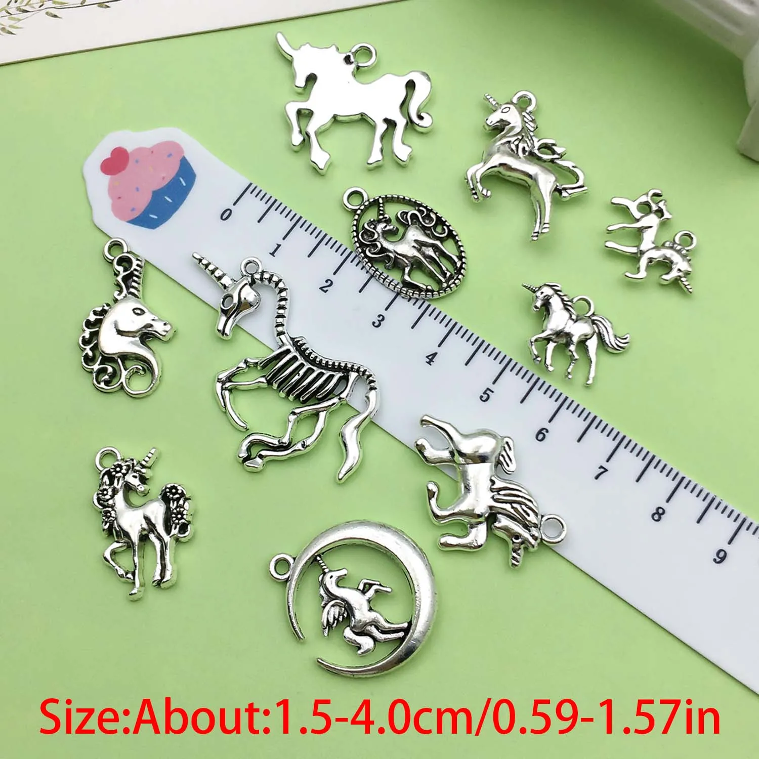 10pcs Vintage Unicorn Design Charms Alloy Animal Pendants for DIY Bracelets Necklaces Jewelry Making Accessories