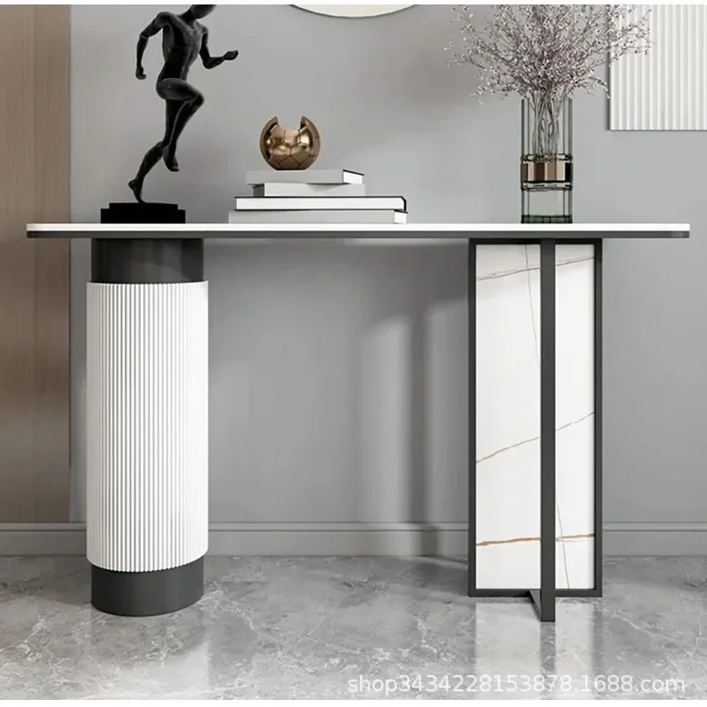 Slate against the wall Entrance table Extremely narrow Italian creative entrance table Front door Entrance door