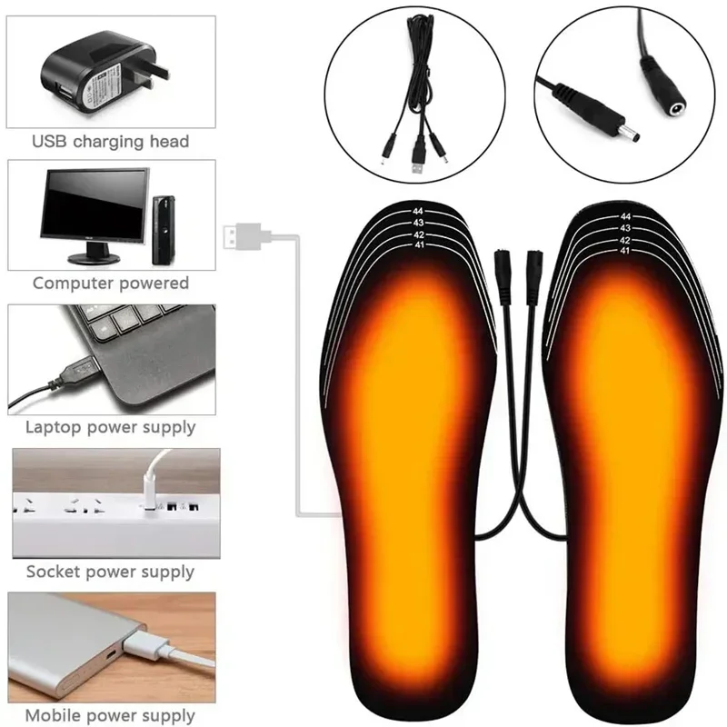 1Pair USB Heating Shoes Insoles Winter Warm Electrically Heated Non-Slip Shoe Pads for Men And Women Quality Shoe Sole for Feet