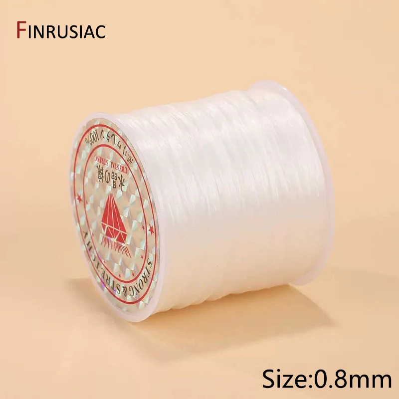 50 m/Rolle, starke elastische Kristall-Perlenschnur, 0,8 mm Schnüre, Linie für Armbänder, Halskettenherstellung, Zubehör, DIY-Perlenarmband – Detail 13