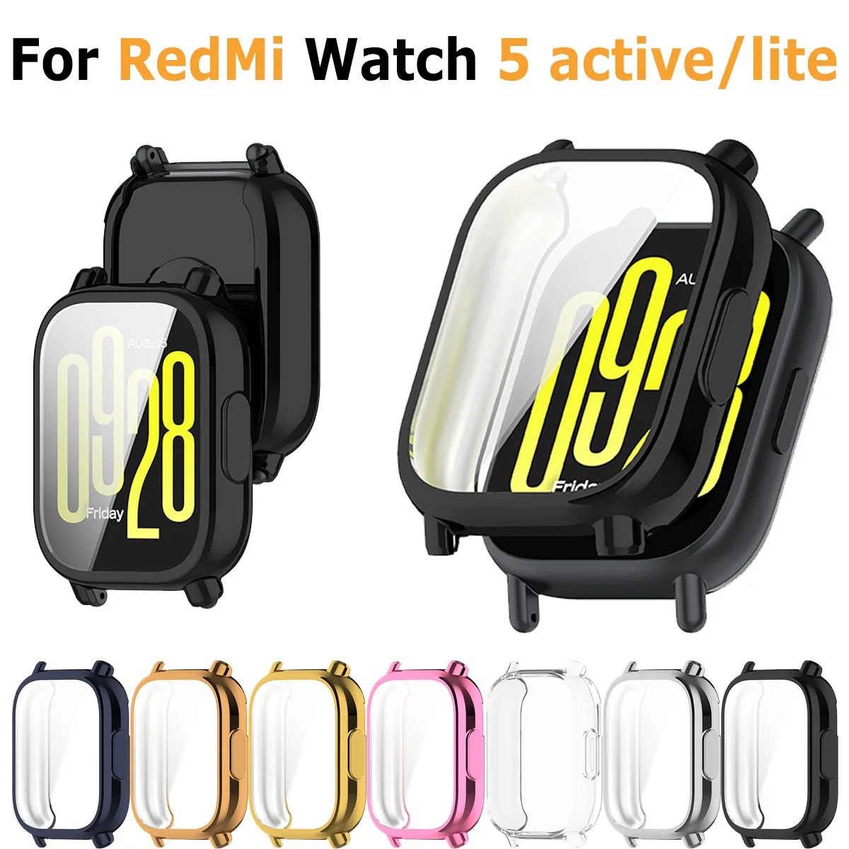 Plating Case For Redmi Watch 5 Active/Lite Smart Strap Soft Protector Shell Bumper Protective Cover For Xiaomi Watch Accessoress