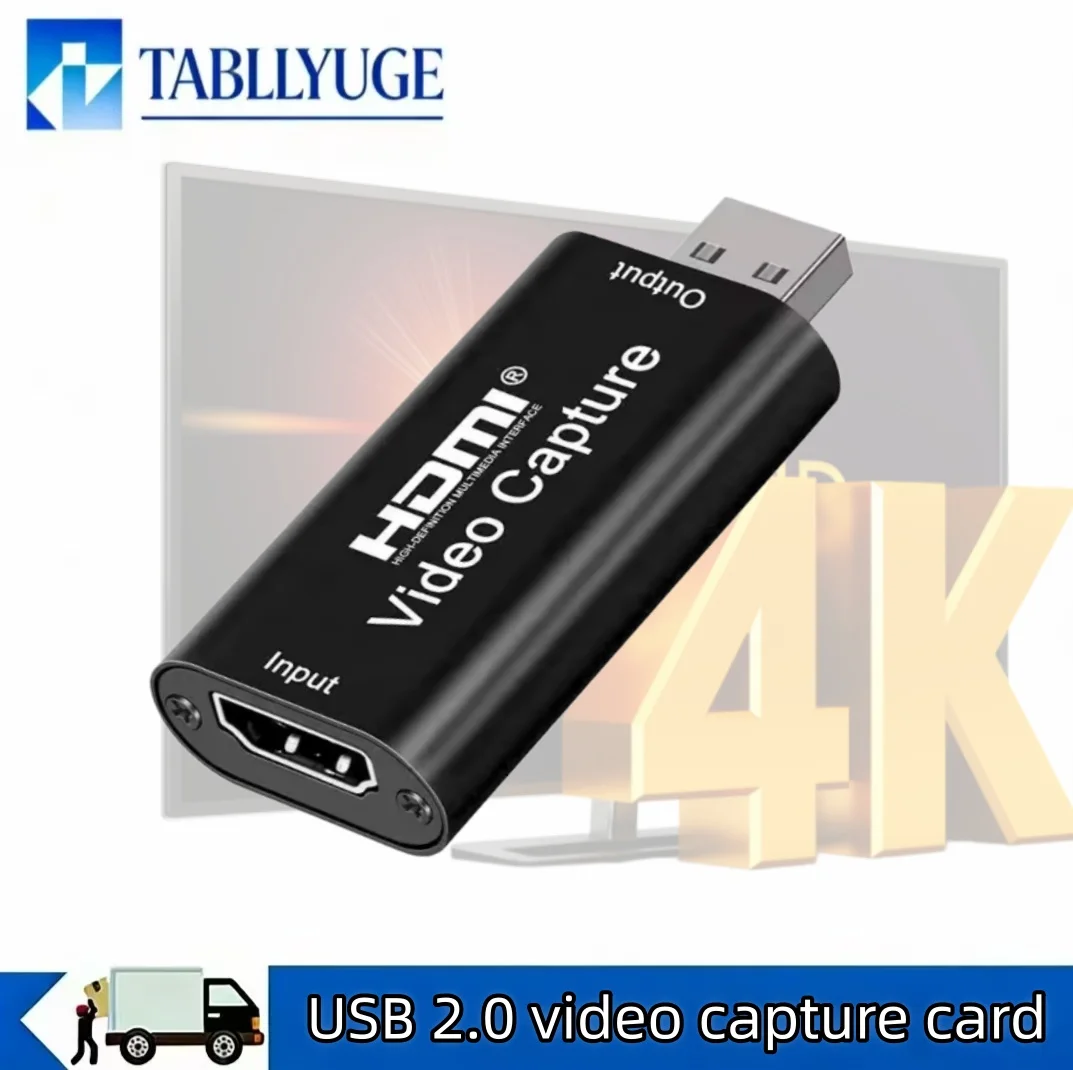 

USB 2.0 Video Capture Card 4K HDMI-compatible Video Grabber Live Streaming Box Recording For PS4 XBOX Phone Game DVD HD Camera