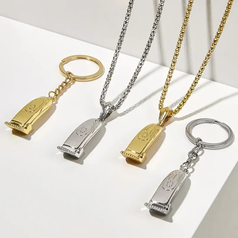 Fashion Styling Accessories Barber Hair Dresser Necklace Hair Clipper Keychain Shaver Pendant Keyring  Jewellery Gift