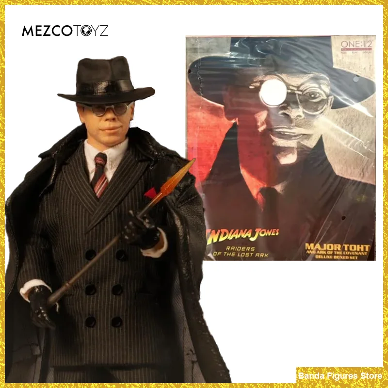 Original MEZCO TOYZ Raiders of the Lost Ark Major Arnold Toht Deluxe Boxed Set In Stock Anime Action Collection Model Toys