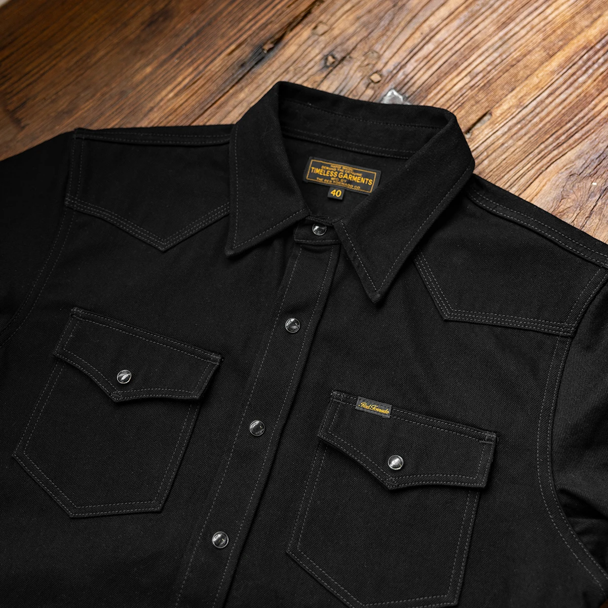 Black Vintage Cowboy Work Shirt Men 3XL 46