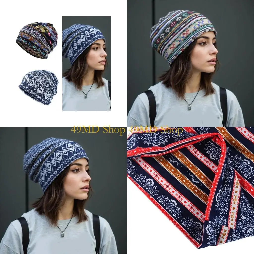 

49MD Breathable Women Chemo Hat Turban Hat with Digital Printing for Trendy Individuals Fashion Headwrap Hat for Daily Use