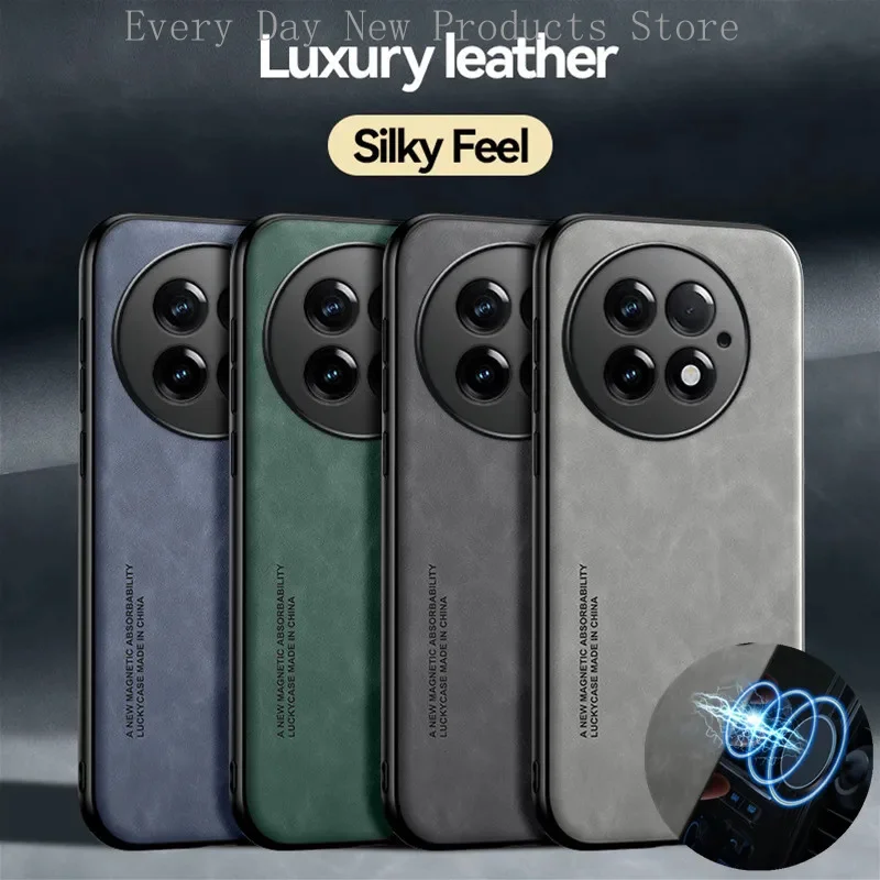 

Shockproof Case for OnePlus 13 13R 12 12R Protective Cover Built-in Magnetic Suction Car Holder Coque Funda Capa